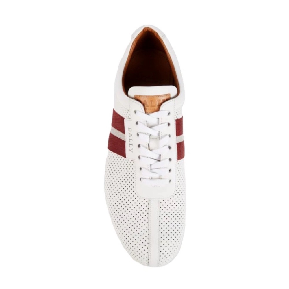 Bally Frenz Men's White Perforated Leather Sneakers. 10.5
